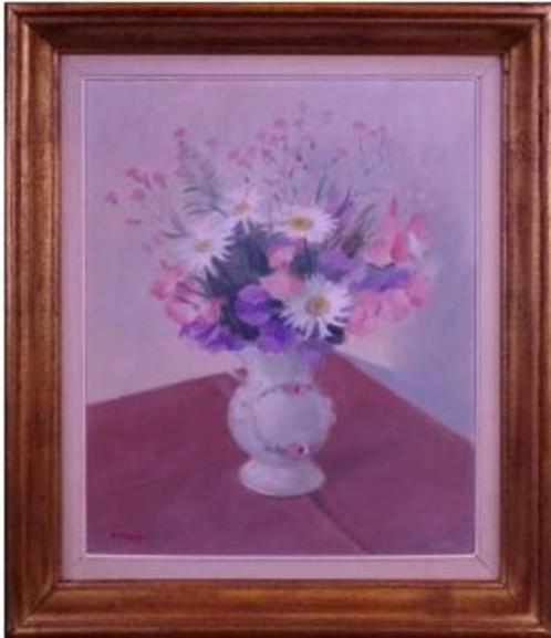 huile sur panneau fleur signe jacques dormont, Antiek en Kunst, Kunst | Schilderijen | Klassiek, Ophalen of Verzenden