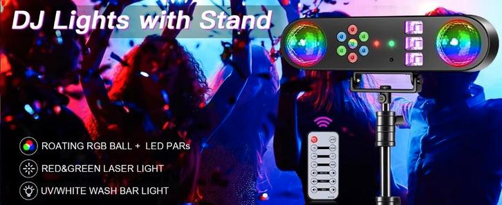 Nouveau kit d'éclairage complet 90 W 1 avec rotation, Musique & Instruments, Lumières & Lasers, Neuf, Lumières, Commande sonore