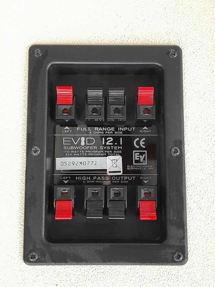 Luidsprekerset Electro Voice Evid 12.1 + 6.2 EV, Audio, Tv en Foto, Luidsprekerboxen, Zo goed als nieuw, Front, Rear of Stereo speakers