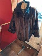 Vison bontjas nerts vleermuismouwen, Ophalen, Bruin, Maat 42/44 (L), Zo goed als nieuw