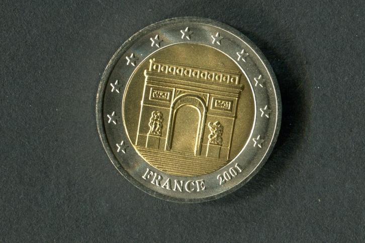 Frankrijk 2001 proof Arc de Triomphe zeldzaam stuk, Postzegels en Munten, Munten | Europa | Euromunten, Setje, 2 euro, Frankrijk