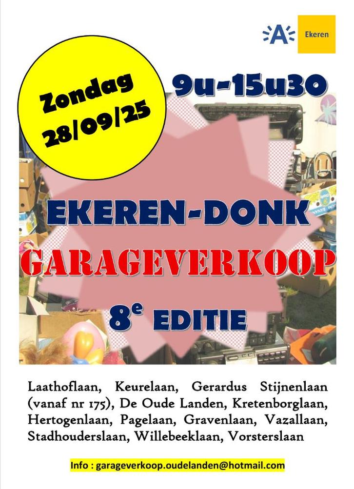 8e Garageverkoop Ekeren-Donk, Diversen, Rommelmarktspullen, Gebruikt, Ophalen