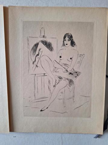 Kunstboek Marcel Vertès door Henry Babou met erotische ets beschikbaar voor biedingen