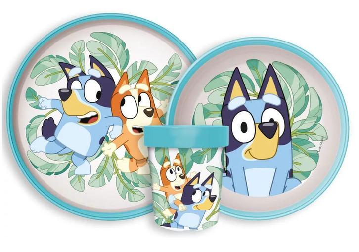 Bluey Kinderservies Magnetron - 3-delig Eetsetje / Dinnerset, Kinderen en Baby's, Overige Kinderen en Baby's, Nieuw, Ophalen of Verzenden