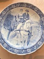 Scène cheval et charrette en bleu de Delft, ø38, Antiquités & Art, Antiquités | Assiettes décoratives & Carrelages, Enlèvement