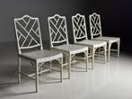 4x Faux Bamboo stoel wit vintage, Huis en Inrichting, Stoelen, Ophalen, Wit