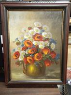 Schilderij stilleven bloemen get. Moerman 80., Antiek en Kunst, Ophalen