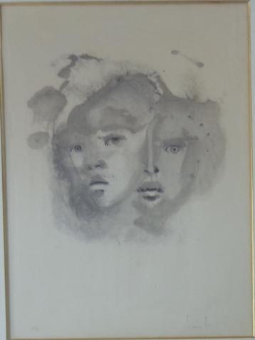 LEONOR FINI / KOPPEL GEZICHTEN / KLEURLITHO / 85x68cm KADER beschikbaar voor biedingen