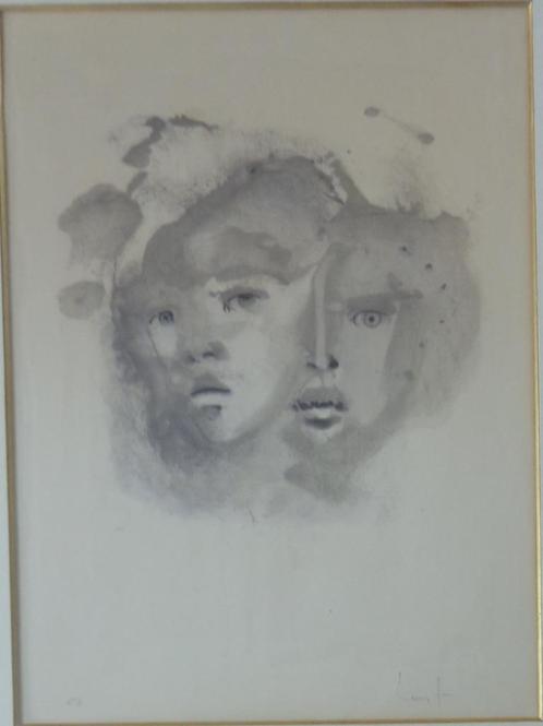 LEONOR FINI / KOPPEL GEZICHTEN / KLEURLITHO / 85x68cm KADER, Antiek en Kunst, Kunst | Litho's en Zeefdrukken, Ophalen