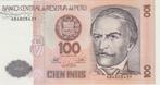 Banco central de reserva del peru 100 CIEN INTIS 1987, Postzegels en Munten, Bankbiljetten | Amerika, Los biljet, Ophalen of Verzenden