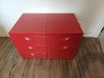 Rode ladekastjes, Huis en Inrichting, Kasten | Ladekasten, Ophalen, Minder dan 50 cm, Gebruikt, 3 of 4 laden
