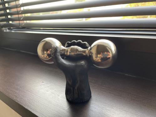 Bronzen pop-art vintage Michael Barbell halter zout en peper, Antiek en Kunst, Kunst | Designobjecten, Ophalen of Verzenden