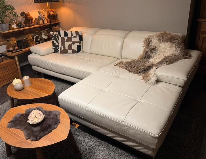 Natuzzi lederen hoeksalon in uitstekende staat!, Maison & Meubles, Canapés | Salons, Comme neuf, Enlèvement