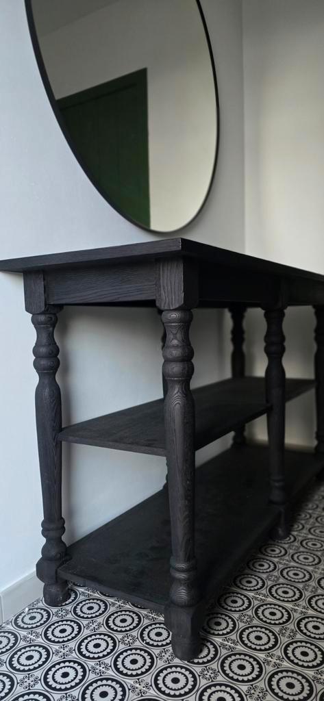 Zwart vintage houten consoletafel, Antiek en Kunst, Antiek | Meubels | Tafels, Ophalen
