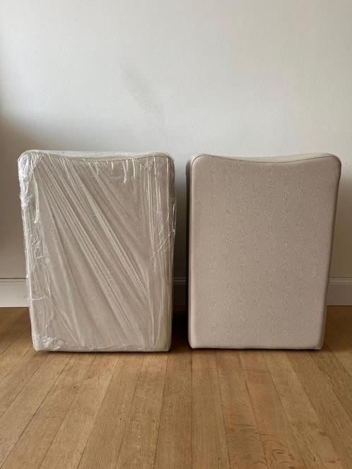 2 lederen poefjes (perfecte staat), Huis en Inrichting, Zetels | Voetbanken en poefs, Zo goed als nieuw, Minder dan 50 cm, 50 tot 75 cm