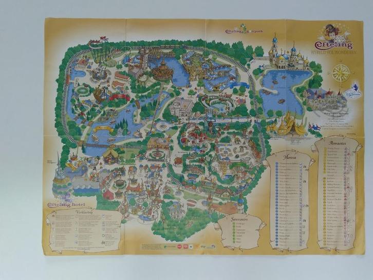Efteling plattegrond 2008, Verzamelen, Efteling, Gebruikt, Gebruiksvoorwerp, Ophalen of Verzenden