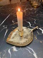 Kandelaar + 2 kaarsen, Antiek en Kunst, Ophalen, Goud