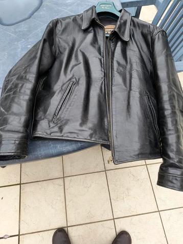 Blouson en cuir noir vintage Vent Couvert XL disponible aux enchères