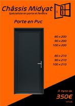 Porte de service pvc Blanc et Anthracite GRAND STOCK, Ophalen, Nieuw, Kunststof, Buitendeur