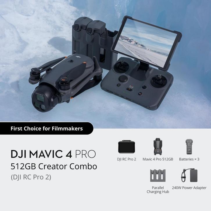 DJI MAVIC 4 PRO 512GB CREATOR COMBO + GRATIS DJI NEO, Audio, Tv en Foto, Drones, Nieuw, Drone met camera, Ophalen of Verzenden