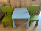 IKEA Mammut tafel + 2 stoelen, Kinderen en Baby's, Kinderkamer | Tafels en Stoelen, Ophalen, Gebruikt, Tafel(s) en Stoel(en)