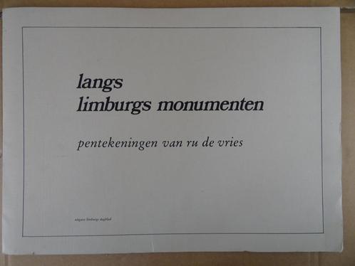 Langs Limburgs monumenten Pentekeningen Ru de Vries 6x 1976, Antiek en Kunst, Kunst | Tekeningen en Fotografie, Ophalen of Verzenden