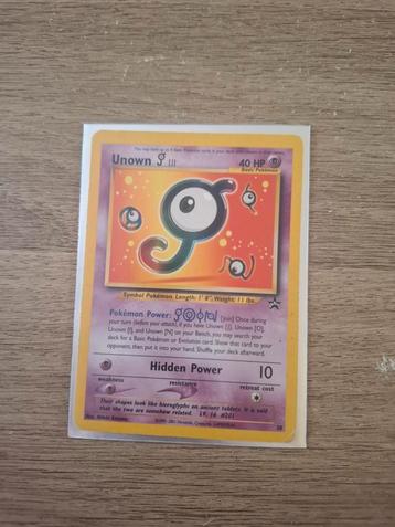 Unown(J) Promocard, Hobby en Vrije tijd, Verzamelkaartspellen | Pokémon, Ophalen of Verzenden, Zo goed als nieuw, Losse kaart