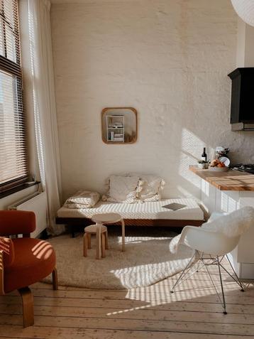 Vintage teak daybed – mid-century – bouclé, Moins de 75 cm, 150 à 200 cm, Enlèvement, Deux personnes