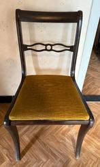 Houten stoelen met velouren zitvlak, Huis en Inrichting, Stoelen, Ophalen, Hout, Gebruikt, Overige kleuren