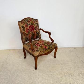 Fauteuil Régence du 18ème siècle tapisserie au point