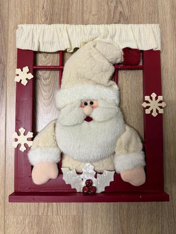 Houten raam met Kerstman beschikbaar voor biedingen