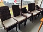 6 eetkamerstoelen in zeegras, Ophalen, Gebruikt, Bruin, Tijdloos