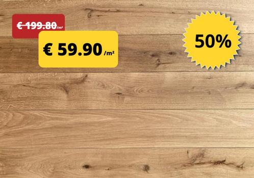 Eiken parket voor € 59.90 /m² incl BTW - 50% KORTING, Doe-het-zelf en Bouw, Vloerdelen en Plavuizen, Nieuw, Parket, Hout, 150 cm of meer