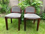 2 authentieke art deco stoeltjes, Art deco, Twee, Gebruikt, Hout