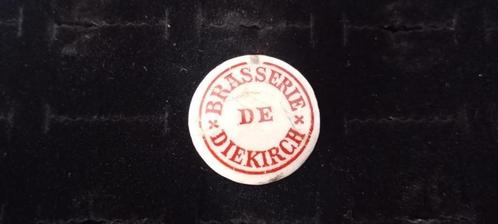 Brouwerij bier antiek porseleinen mondstuk Diekirch #1, Verzamelen, Biermerken, Gebruikt, Overige typen, Overige merken, Ophalen of Verzenden