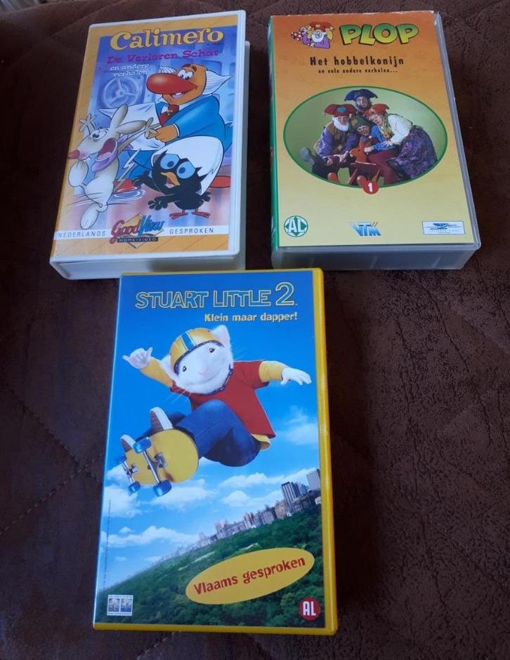 Calimero - Plop - Stuart Little 2 - videoband VHS, Cd's en Dvd's, VHS | Kinderen en Jeugd, Gebruikt, Alle leeftijden, Verzenden