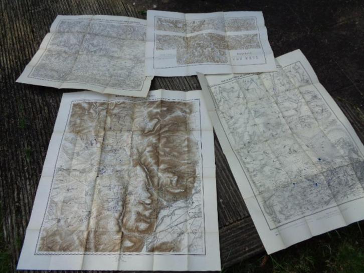 Duitse stafkaarten Frans-Duitse oorlog 1870/71 , 4 stuks, Verzamelen, Militaria | Algemeen, Landmacht, Overige typen, Ophalen of Verzenden