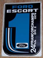 Vintage sticker Ford Escort 24h Francorchamps 1979 retro, Comme neuf, Voiture ou Moto, Enlèvement ou Envoi