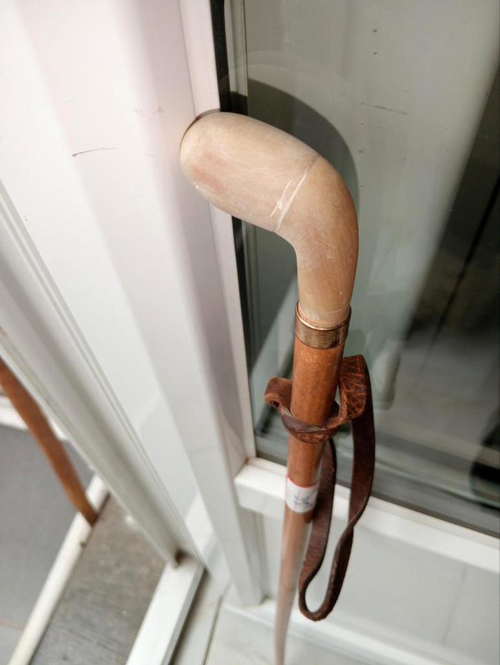 Oude stok met hoornpommel van 90,5 cm, Diversen, Wandelstokken