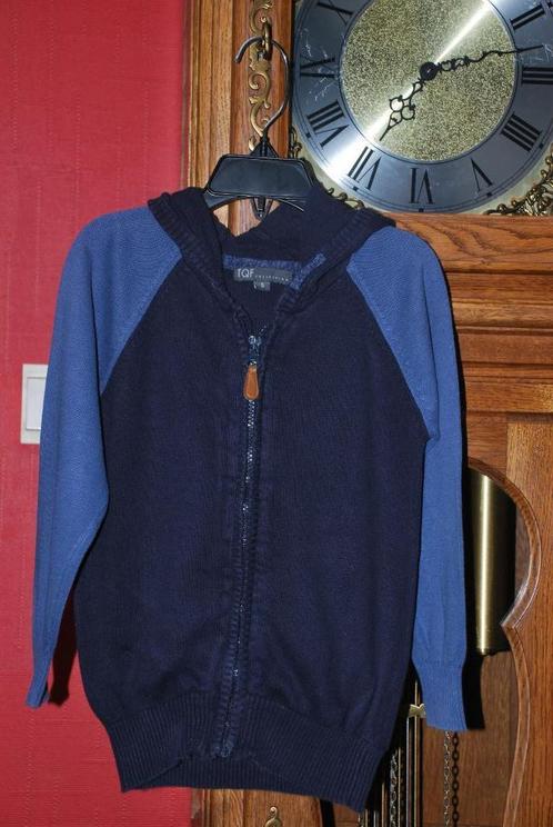 Sweater Sweatshirt Blauw vest met capuchon (2 tinten) Maat 4, Kinderen en Baby's, Kinderkleding | Maat 104, Gebruikt, Jongen, Trui of Vest