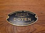 Oud naam plaatje messing Chariots Doye, Enlèvement ou Envoi