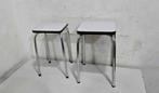 paire de tabourets vintage en formica blanc, Ophalen, Zo goed als nieuw