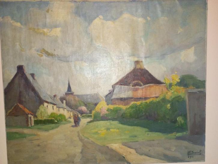 J-B Scoriel Peinture de 1951, Antiek en Kunst, Kunst | Schilderijen | Klassiek, Ophalen