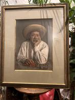 Crying man olie op doek Argentinië 1975 ongesigneerd, Ophalen