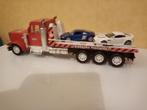 Grote truck vrachtwagen (44cm) met 2 auto's Welly, Kinderen en Baby's, Ophalen of Verzenden, Zo goed als nieuw