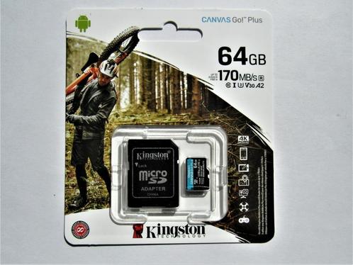 Kingston micro SD kaart 64GB nieuw, Audio, Tv en Foto, Foto | Geheugenkaarten, Nieuw, SD, 64 GB, Fotocamera, Ophalen of Verzenden