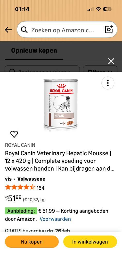 Dieet voeding royalcin, Jardin & Terrasse, Sable, Comme neuf, Enlèvement