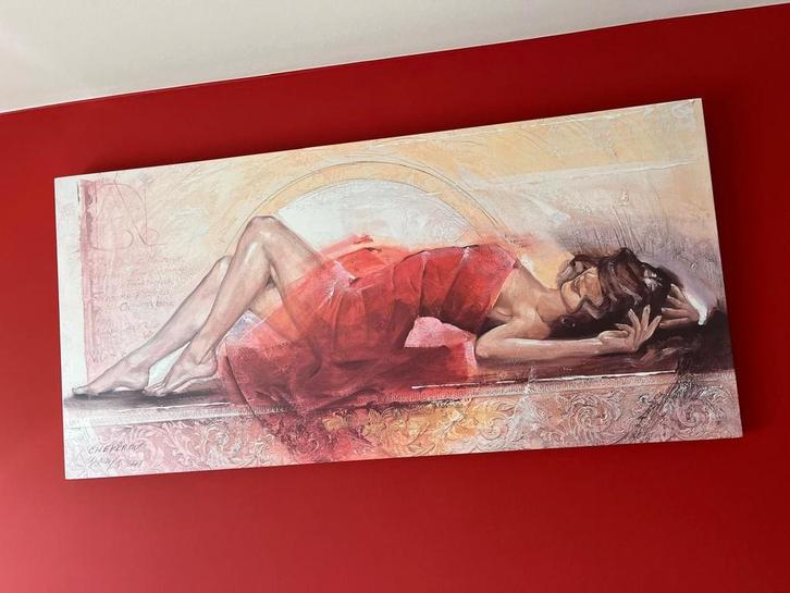 Talantbek Chekirov - Katharina (55x115), Antiek en Kunst, Kunst | Schilderijen | Modern, Ophalen