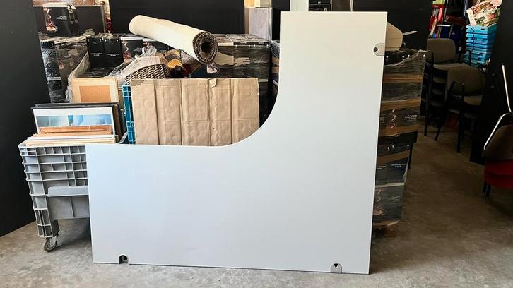 Zilvergrijs hoekbureau – 180 x 160 cm – perfecte staat, Huis en Inrichting, Bureaus, Zo goed als nieuw, Bureau, Ophalen