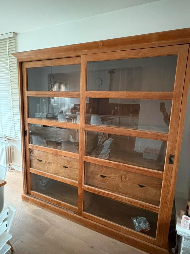 Teakhouten buffetkast, Antiek en Kunst, Antiek | Meubels | Kasten, Ophalen